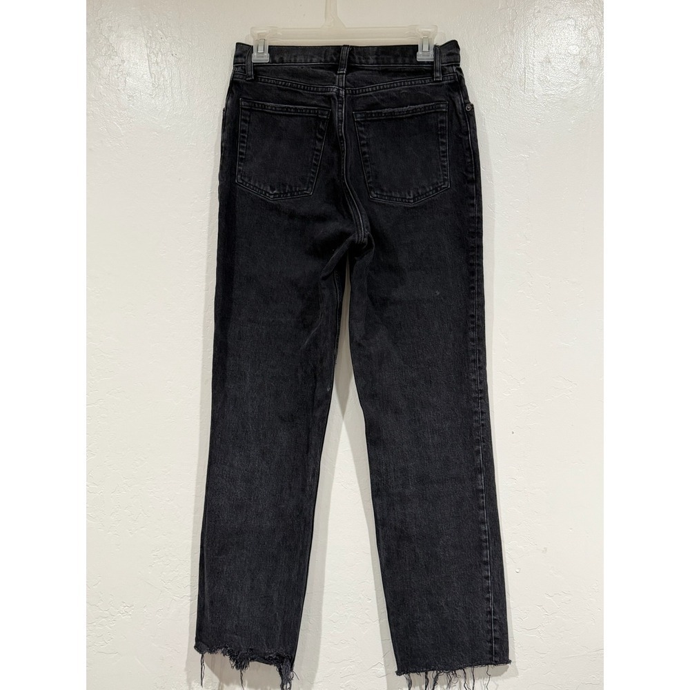 Abercrombie & Fitch Black The 90s Straight Ultra High Rise Jeans Raw Hem 27 4R - Picture 3 of 8